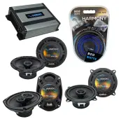 Compatible with Pontiac Bonneville 2000-2005 OEM Speaker Replacement Harmony Speakers & Harmony HA-A400.4 Amp
