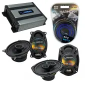 Compatible with Pontiac Firebird 1982-1992 OEM Speaker Replacement Harmony R46 R69 & Harmony HA-A400.4 Amp