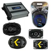Compatible with Pontiac Firebird 1982-1992 Speaker Replacement Kicker DSC46 DSC693 & Harmony HA-A400.4 Amp
