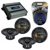 Compatible with Pontiac Firebird 1993-2002 OEM Speaker Replacement Harmony (2) R65 & Harmony HA-A400.4 Amp