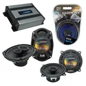 Compatible with Pontiac G3 (sedan) 2007-2009 OEM Speaker Replacement Harmony Speakers & Harmony HA-A400.4 Amp