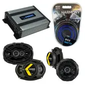 Compatible with Pontiac G3 (sedan) 2007-2009 Speaker Replacement Kicker DS Series & Harmony HA-A400.4 Amp
