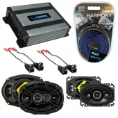 Compatible with Pontiac Grand AM 1992-1995 Speaker Replacement Kicker DSC46 DSC693 & Harmony HA-A400.4 Amp