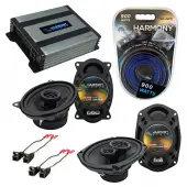 Compatible with Pontiac Grand Prix 1988-1993 OEM Speaker Replacement Harmony Speakers & Harmony HA-A400.4 Amp