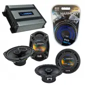 Compatible with Pontiac Grand Prix 2004-2008 OEM Speaker Replacement Harmony Speakers & Harmony HA-A400.4 Amp