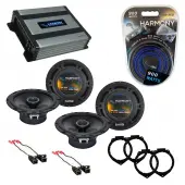 Compatible with Pontiac G5 2007-2010 Factory Speaker Replacement Harmony (2) R65 & Harmony HA-A400.4 Amp