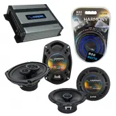 Compatible with Pontiac Montana SV6 2006-2007 OEM Speaker Replacement Harmony Speakers & Harmony HA-A400.4 Amp
