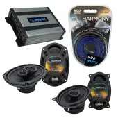 Compatible with Pontiac Parisienne 1983-1986 OEM Speaker Replacement Harmony Speakers & Harmony HA-A400.4 Amp