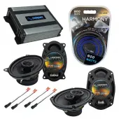 Compatible with Pontiac Sunfire 1995-1999 OEM Speaker Replacement Harmony Bundle R46 R69 & HA-A400.4 Amp