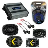 Compatible with Pontiac Sunfire 2000-2005 Speaker Replacement Kicker DSC46 DSC693 & Harmony HA-A400.4 Amp