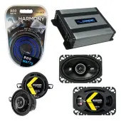 Compatible with Pontiac T-1000 1982-1987 Speaker Replacement Kicker DSC46 DSC35 & Harmony HA-A400.4 Amp