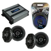 Compatible with Pontiac Torrent 2007-2009 Speaker Replacement Kicker (2) DSC65 & Harmony HA-A400.4 Amp