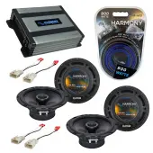 Compatible with Pontiac Vibe 2003-2008 Factory Speaker Replacement Harmony (2) R65 & Harmony HA-A400.4 Amp