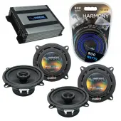 Compatible with Porsche 911 1998-2004 Factory Speaker Replacement Harmony (2) R5 & Harmony HA-A400.4 Amp