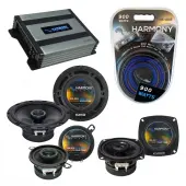 Compatible with Saab 9000 Series 1986-1998 OEM Speaker Replacement Harmony Speakers & Harmony HA-A400.4 Amp