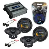 Compatible with Saturn S Series 2000-2002 OEM Speaker Replacement Harmony (2) R65 & Harmony HA-A400.4 Amp