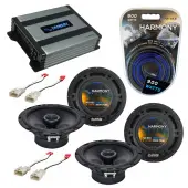 Compatible with Scion tC 2005-2010 Factory Speaker Replacement Harmony (2) R65 & Harmony HA-A400.4 Amp