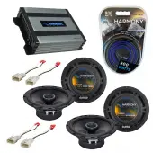 Compatible with Scion tC 2014-2014 Factory Speaker Replacement Harmony (2) R65 & Harmony HA-A400.4 Amp
