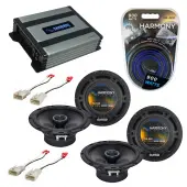 Compatible with Scion X3 XZ 2011-2013 Factory Speaker Replacement Harmony (2) R65 & Harmony HA-A400.4 Amp