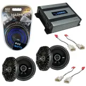 Compatible with Scion xD 2008-2014 Factory Speaker Replacement Kicker (2) DSC65 & Harmony HA-A400.4