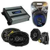Compatible with Pontiac Grand AM 1985-1991 Speaker Replacement Kicker DSC4 DSC693 & Harmony HA-A400.4 Amp