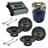 Compatible with Scion xD 2008-2015 Factory Speaker Replacement Harmony (2) R65 & Harmony HA-A400.4 Amp