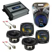 Compatible with Suzuki Sidekick 1992-1995 Factory Speaker Replacement Harmony (2) R4 & Harmony HA-A400.4 Amp