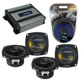 Compatible with Suzuki Sidekick 1996-1998 Factory Speaker Replacement Harmony (2) R4 & Harmony HA-A400.4 Amp
