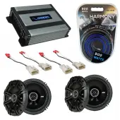 Compatible with Toyota Camry DX Sedan 2012-2014 Speaker Replacement Kicker 2 DSC65 & Harmony HA-A400.4 Amp