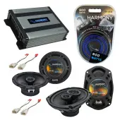 Compatible with Toyota Camry Solara 1999-2003 OEM Speaker Replacement Harmony Speakers & Harmony HA-A400.4 Amp