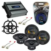 Compatible with Toyota Corolla 2001-2002 Factory Speaker Replacement Harmony (2) R65 & Harmony HA-A400.4 Amp