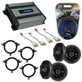 Compatible with Toyota Corolla 2001-2002 Factory Speaker Replacement Kicker (2) DSC65 & Harmony HA-A400.4