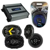 Compatible with Toyota Corolla 2009-2013 Speaker Replacement Kicker DSC65 DSC693 & Harmony HA-A400.4 Amp