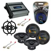 Compatible with Toyota Highlander 2006-2007 OEM Speaker Replacement Harmony (2) R65 & Harmony HA-A400.4 Amp
