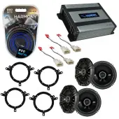 Compatible with Toyota Highlander 2006-2007 Speaker Replacement Kicker (2) DSC65 & Harmony HA-A400.4 Amp