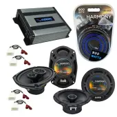 Compatible with Toyota Highlander 2008-2013 OEM Speaker Replacement Harmony Speakers & Harmony HA-A400.4 Amp