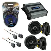 Compatible with Toyota Land Cruiser 1982-1987 Speaker Replacement Kicker (2) DSC5 & Harmony HA-A400.4 Amp