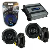 Compatible with Toyota Land Cruiser 1988-1992 Speaker Replacement Kicker (2) DSC5 & Harmony HA-A400.4 Amp