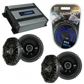 Compatible with Toyota MR2 Spyder 2000-2003 Speaker Replacement Kicker (2) DSC65 & Harmony HA-A400.4 Amp