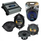 Compatible with Toyota Cressida: Luxury 85-87 OEM Speaker Replacement Harmony Speakers & Harmony HA-A400.4 Amp