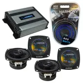 Compatible with Toyota Supra 1986.5-1992 Factory Speaker Replacement Harmony (2) R4 & Harmony HA-A400.4 Amp