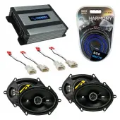 Compatible with Toyota Tacoma 2002-2004 Factory Speaker Replacement Kicker (2) DSC68 & Harmony HA-A400.4