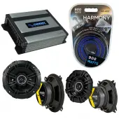 Compatible with Toyota Truck/4 Runner 89-93 Speaker Replacement Kicker DSC4 DSC65 & Harmony HA-A400.4 Amp