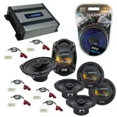 Compatible with Toyota Yaris 2007-2016 OEM Speaker Replacement Harmony (2) R65 R69 & Harmony HA-A400.4 Amp