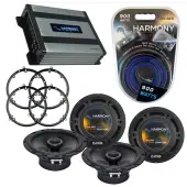 Compatible with Volkswagen Beetle 1998-2011 OEM Speaker Replacement Harmony (2) R65 & Harmony HA-A400.4 Amp