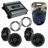 Compatible with Volkswagen Beetle 1998-2011 Speaker Replacement Kicker (2) DSC65 & Harmony HA-A400.4 Amp