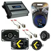 Compatible with Volkswagen Cabriolet 85-93 Speaker Replacement Kicker DSC46 DSC35 & Harmony HA-A400.4 Amp
