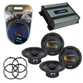 Compatible with Volkswagen GTI 1999-2014 OEM Speaker Replacement Harmony (2) R65 & Harmony HA-A400.4 Amp