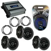 Compatible with Volkswagen Jetta 05-14 Speaker Replacement Kicker (3) DSC65 & Harmony HA-A400.4 Amp