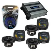 Compatible with Volkswagen Jetta 1980-1993 OEM Speaker Replacement Harmony (3) R4 & Harmony HA-A400.4 Amp